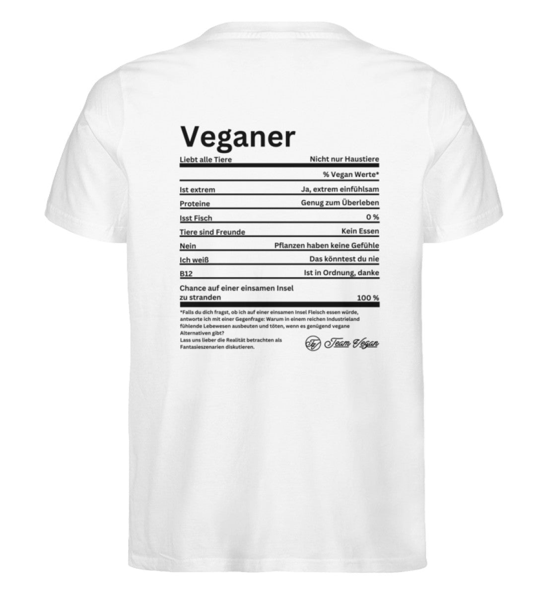 Nährwerttabelle (Backprint)  - Unisex Organic Shirt