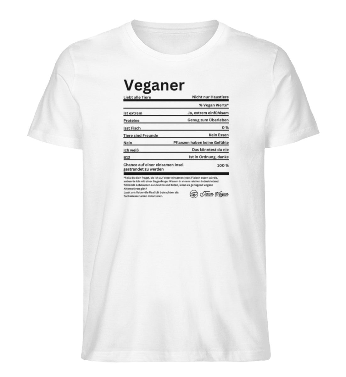 Nährwerttabelle  - Unisex Organic Shirt